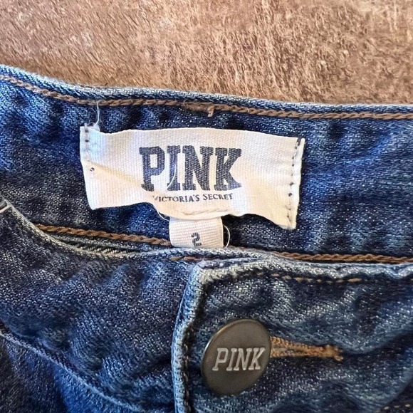 Vintage Pink Victoria's Secret distressed denim jean booty short shorts size 2 - Picture 5 of 7
